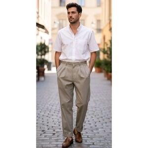 Pazoni Men's 34 29 Made in Italy Pleated Dress Pants Trousers 100% Pure Wool